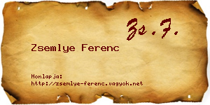 Zsemlye Ferenc névjegykártya