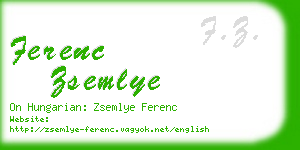 ferenc zsemlye business card